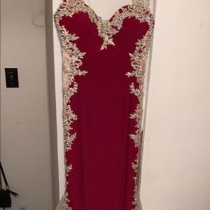 Long burgundy / red gala dress